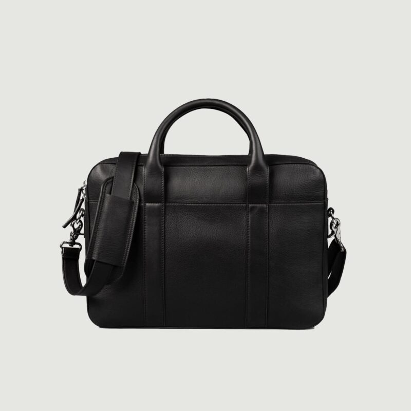 The Captain Black Leather Briefcase - Leather Clan