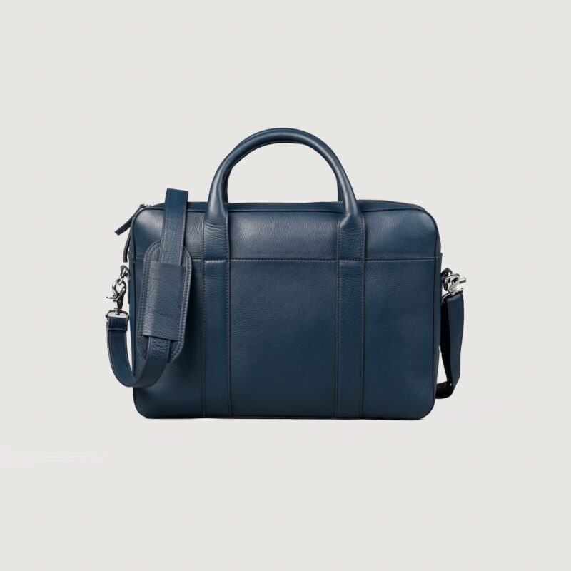 The Captain Midnight Blue Leather Briefcase - Leather Clan