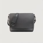 The Carismatico Grey Leather Messenger Bag