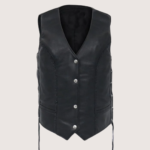 Ladies Braided Leather Motorcycle Biker Vest