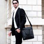 BALDWIN BLACK LEATHER BUSINESS BAG