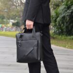 CALHOUN MEN'S BLACK LEATHER CROSSBODY BAG