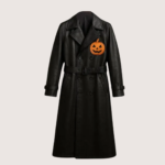 Men’s Halloween Jack-o’-lantern Pumpkin Trench Coat