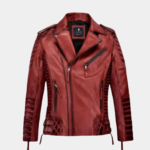 Charles Burnt Red Leather Jacket