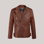 Shotgun Brown Moto Leather Jacket