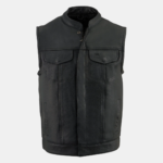 Dual Closure Open Neck Motorcycle Rider Vest