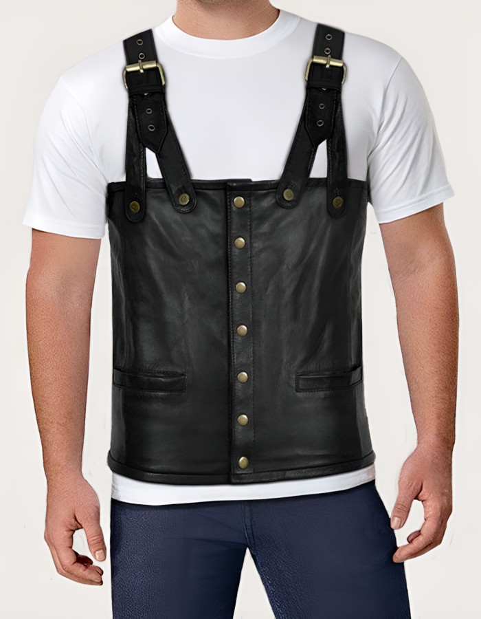 Tupac Suspender Leather Vest