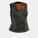 Women’s Black Snap Front Vest
