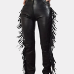 VINTAGE NORTH BEACH LEATHER FRINGE LEATHER PANTS
