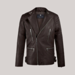 Shotgun Dark Brown Moto Leather Jacket