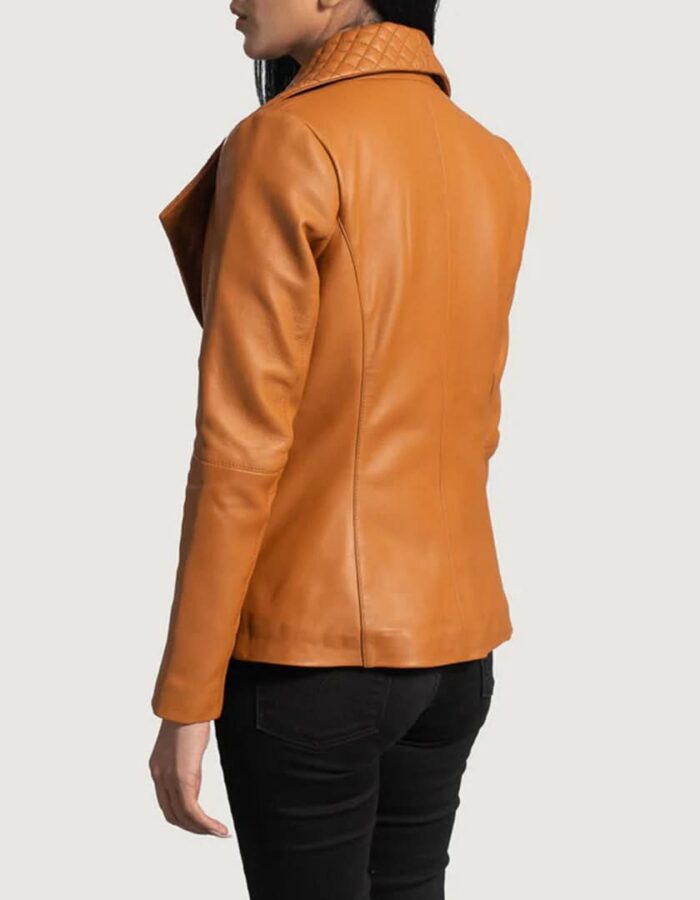 Lee Tan Brown Leather Blazer - Leather Clan