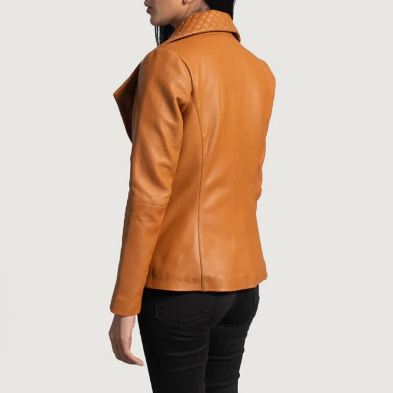 Lee Tan Brown Leather Blazer - Leather Clan