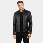 Adornica Black Leather Biker Jacket