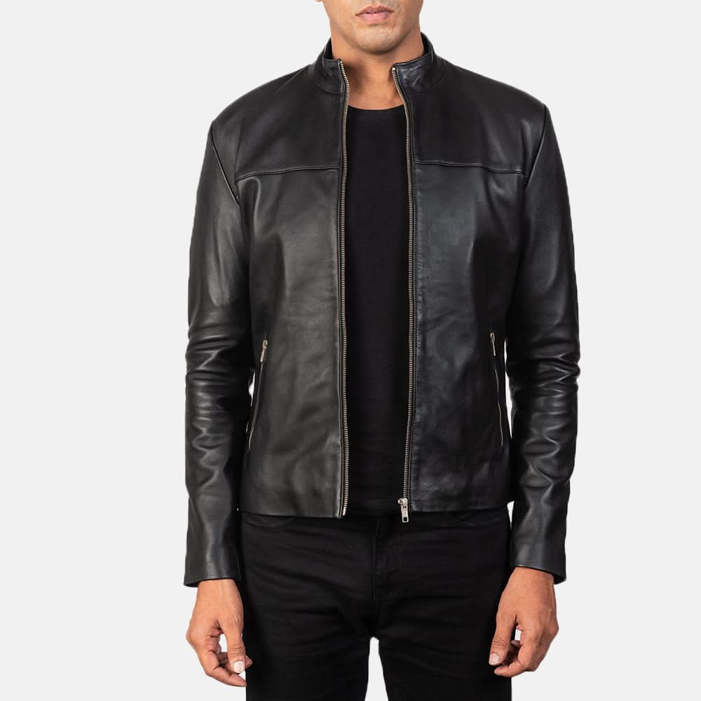 Adornica Black Leather Biker Jacket - Image 7