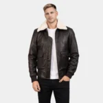 Winston Men's G-1 Brown Leather Bomber Jacket