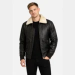 Winston Men's Brown & Cream Leather Bomber Jacket