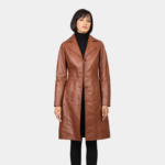 Alexis Brown Single Breasted Leather Coat - Leather Clan