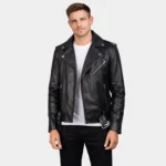 Allaric Alley Black Leather Biker Jacket