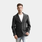 Alyson Black Leather Blazer
