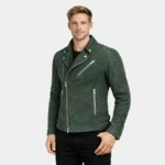 Armand Green Suede Biker Jacket