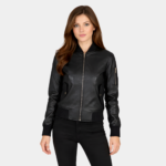 Ava Ma-1 Black Leather Bomber Jacket - Leather Clan