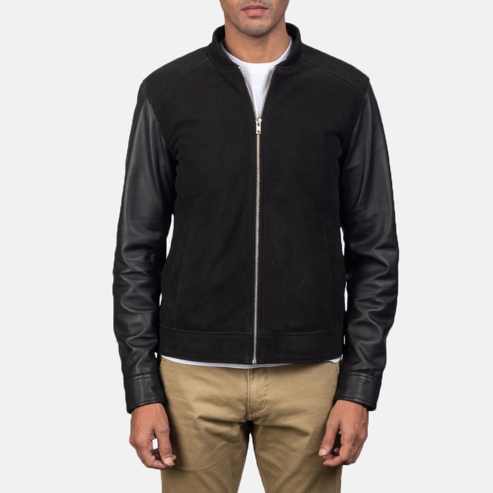 Blain Black Hybrid Bomber Jacket - Image 3