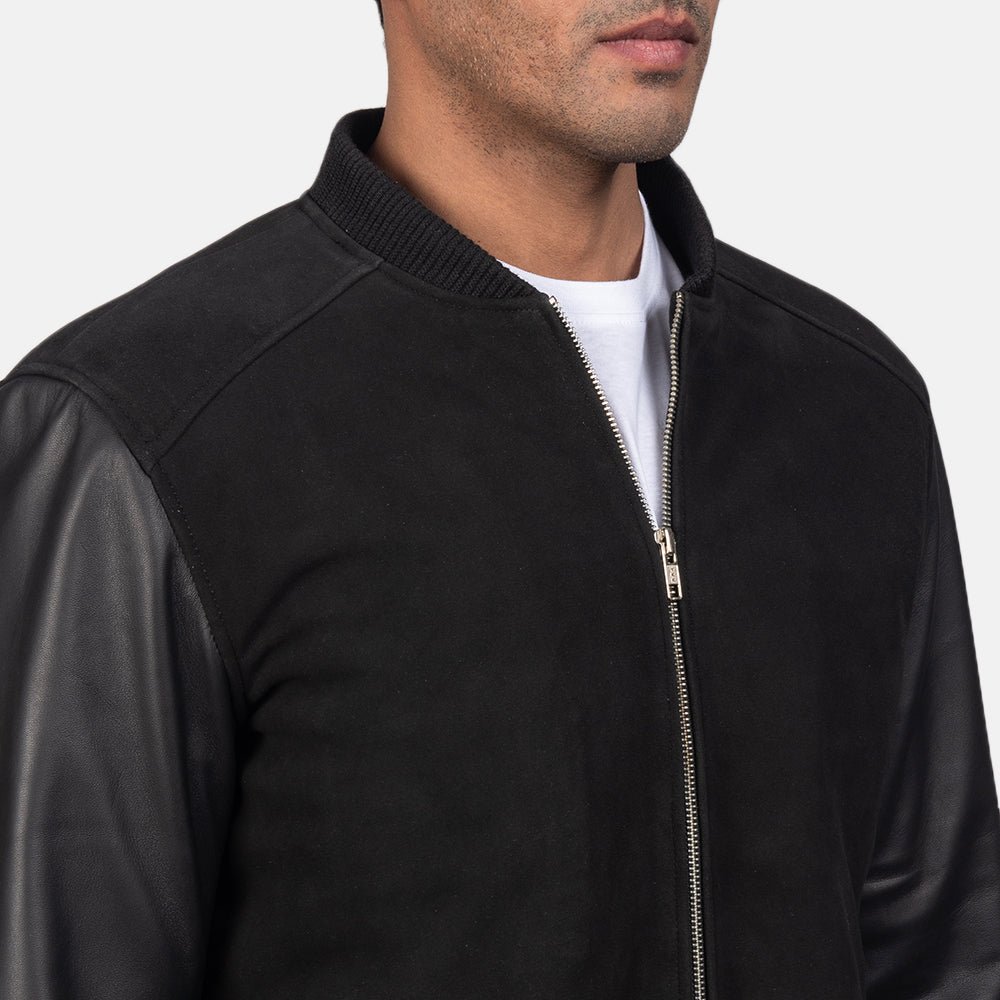 Blain Black Hybrid Bomber Jacket - Image 6