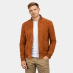 Blain Brown Suede Bomber Jacket
