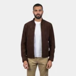 Blain Mocha Suede Bomber Jacket