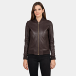 Bliss Maroon Leather Bomber Jacket - Leather Clan
