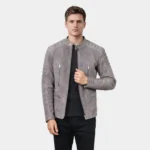 Damian Grey Suede Biker Jacket