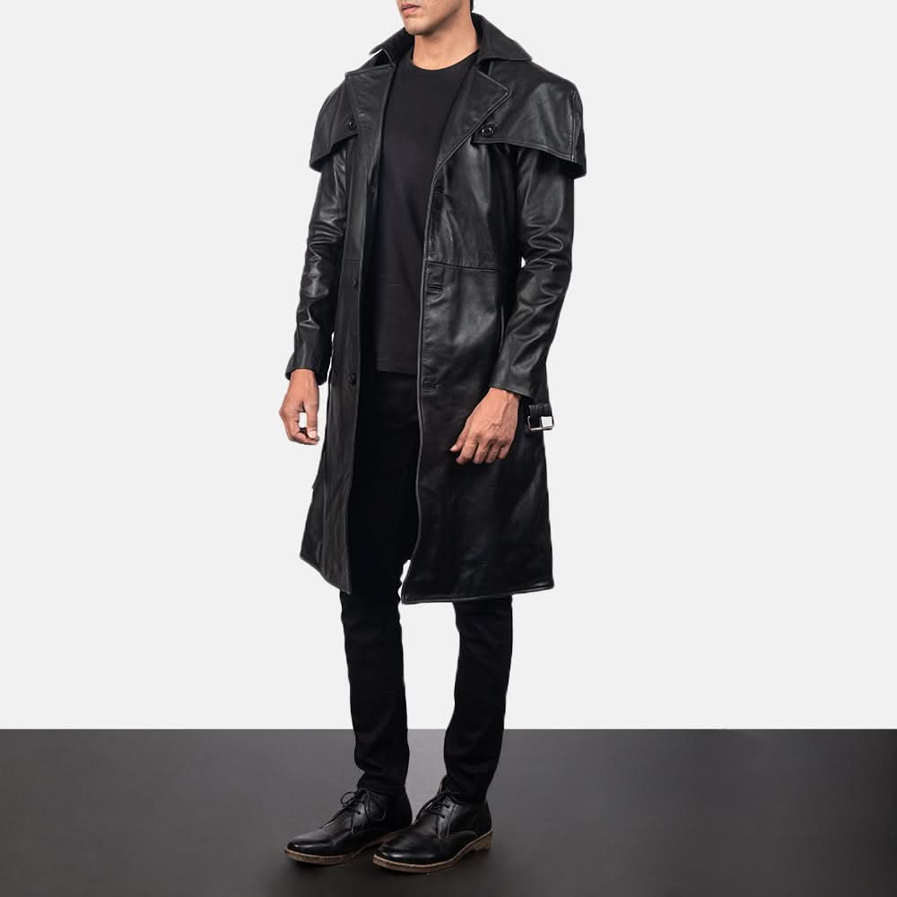 Deux Black Leather Duster - Image 5