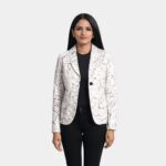 Donna Blake White Leather Blazer - Leather Clan