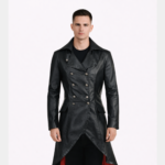 Double Breasted Gothic Raven Black Coat