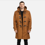 Drake Khaki Wool Hooded Duffle Coat