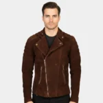 Faisor Mocha Suede Biker Jacket