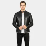 Fernando Quilted Black Leather Biker Jacket