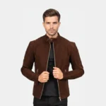 Fernando Quilted Brown Suede Biker Jacket