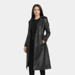 Fixon Hooded Black Trench Coat