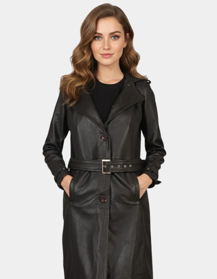 Fixon Hooded Brown Trench Coat - Leather Clan