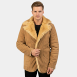 Furlong Beige Suede Leather Coat