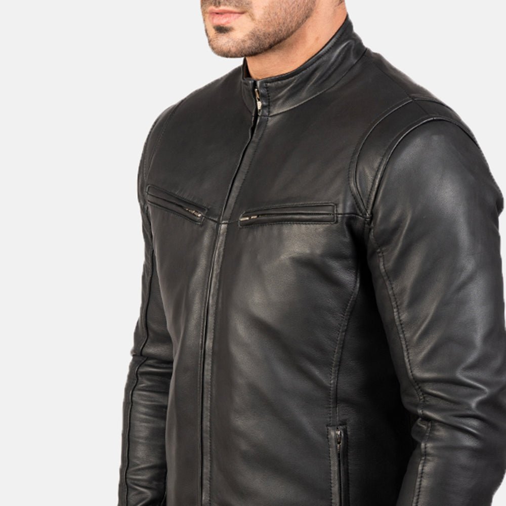 Ionic Black Leather Jacket - Image 6