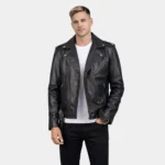 Allaric Alley Black Leather Biker Jacket