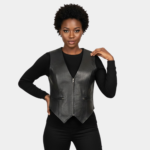 Ladies Braided Leather Motorcycle Biker Vest