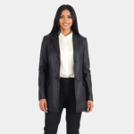 Marilyn Black Leather Blazer - Leather Clan