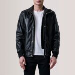 Lester Black Leather Bomber Jacket