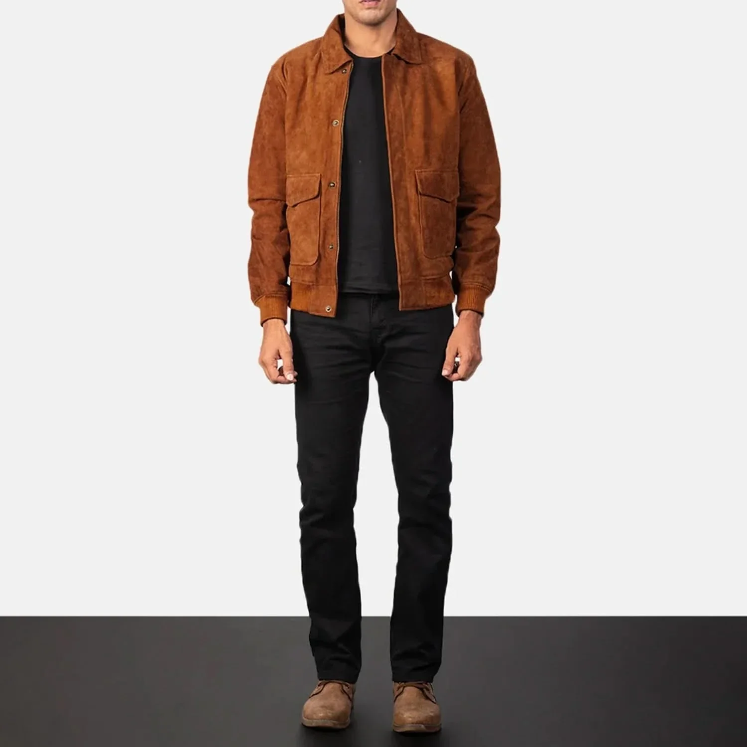 Coffmen Brown Suede A2 Bomber Jacket - Image 4