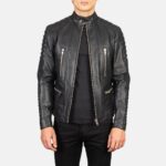 Damian Black Leather Biker Jacket