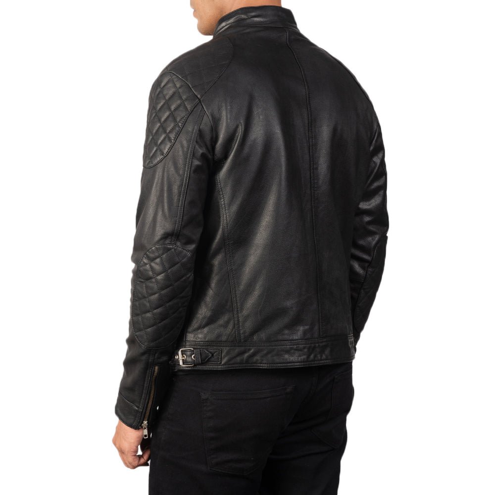Gatsby Black Leather Biker Jacket - Image 5