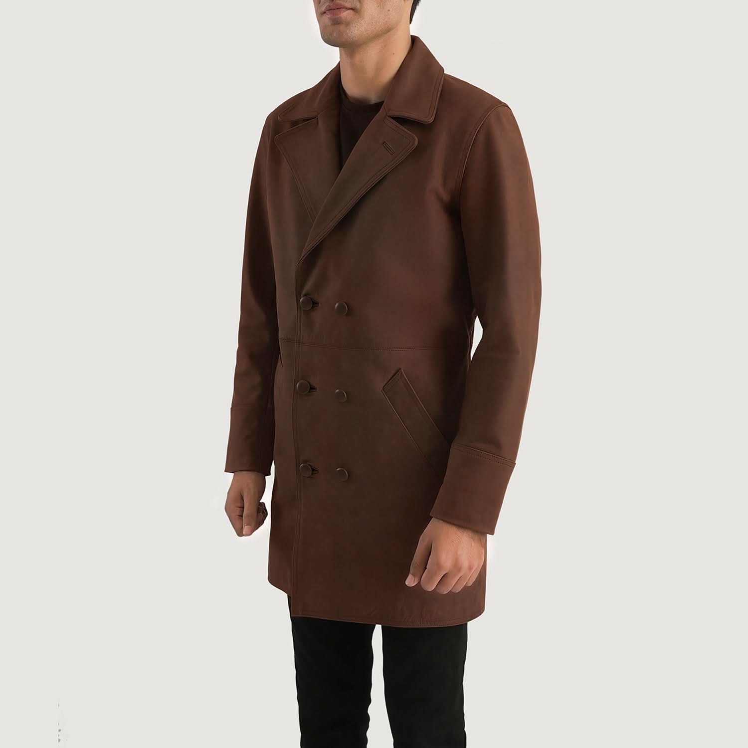 Half Life Brown Leather Coat - Image 4